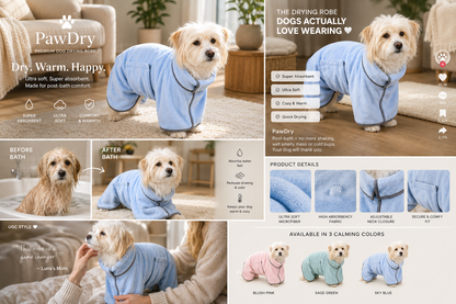 PawDry Fast-Dry Pet Robe