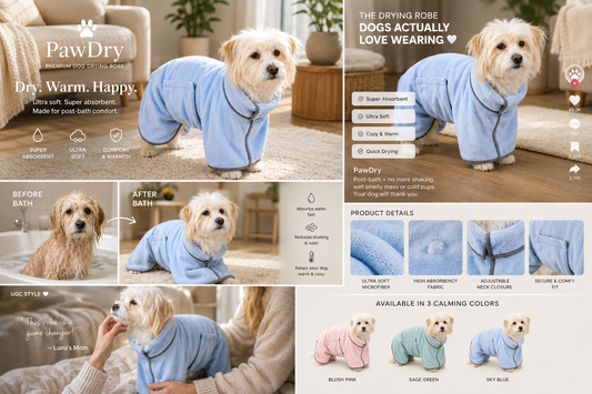 PawDry Fast-Dry Pet Robe